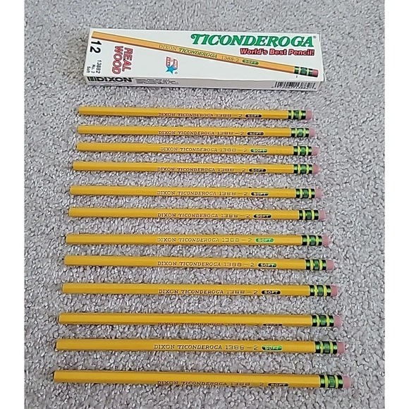 VTG Dixon Ticonderoga 13882 Pencils No 2/HB Soft 12 PENCILS NEW - Picture 1 of 3